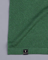 Thunder Hunter Green Melange Knitted Cotton T-Shirt