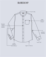 Neston Gray With White Quatrefoil Pattern Cotton Shirt