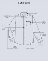 Osino Fog Gray Solid Dobby Texture Cotton Shirt