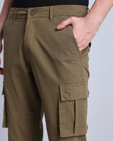 Army Green Stretch Cotton Cargo