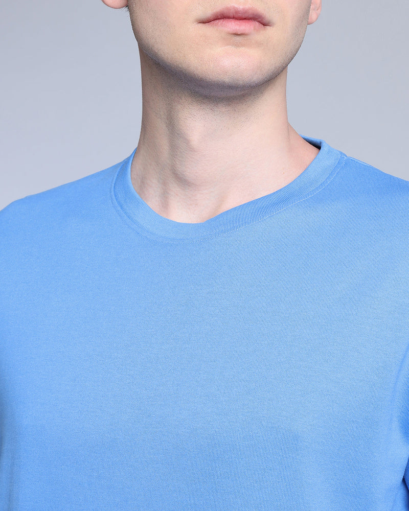 Cerulean Blue Super Soft Premium Cotton T-Shirt L