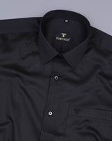 Black Soft Touch Satin Premium Cotton Shirt