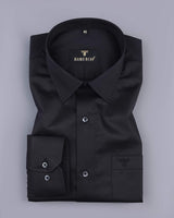 Black Soft Touch Satin Premium Cotton Shirt