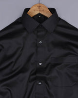 Black Soft Touch Satin Premium Cotton Shirt