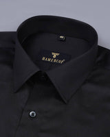 Black Soft Touch Satin Premium Cotton Shirt