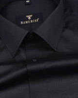 Black Soft Touch Satin Premium Cotton Shirt