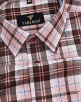 Vistara Brown With Multicolored Yarn Dyed Check Cotton Shirt