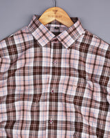 Vistara Brown With Multicolored Yarn Dyed Check Cotton Shirt