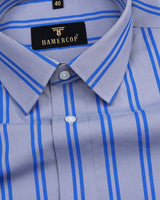 Integral Gray With Blue Stripe Premium Cotton Shirt