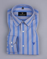 Integral Gray With Blue Stripe Premium Cotton Shirt