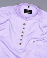 Light Purple Jacquard Paisley Cotton Shirt Style Kurta