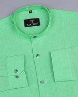 Parrot Green Solid Oxford Cotton Shirt