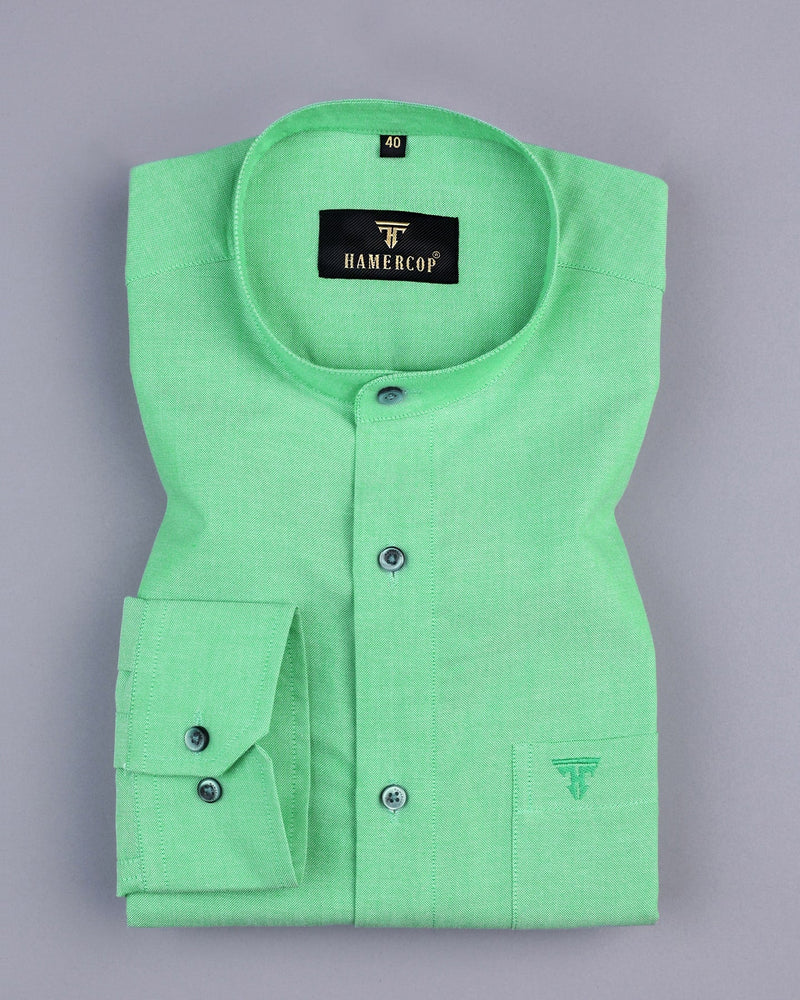 Parrot Green Solid Oxford Cotton Shirt