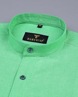 Parrot Green Solid Oxford Cotton Shirt