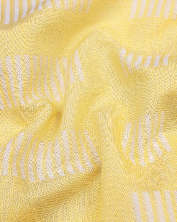 Yovel Yellow With Box Pattern Premium Cotton Shirt