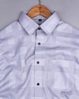 Yovel Gray With Box Pattern Premium Cotton Shirt