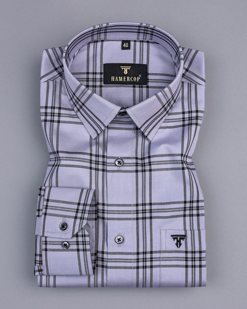 Topaz Gray With Black Twill Check Premium Dobby Shirt