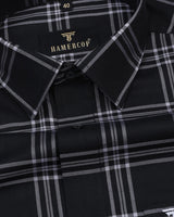 Topaz Black With Gray Twill Check Premium Dobby Shirt