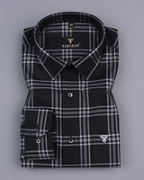 Topaz Black With Gray Twill Check Premium Dobby Shirt