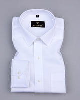 White Solid Linen Cotton Formal Shirt