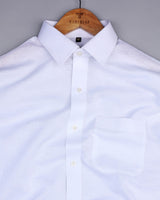 White Solid Linen Cotton Formal Shirt