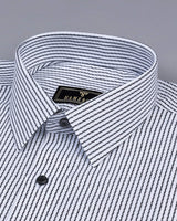 Norwich Black With White Dobby  Stripe Cotton Shirt