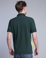 Forest Green With Yellow Pique Pima Designer T-Shirt