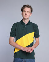 Forest Green With Yellow Pique Pima Designer T-Shirt