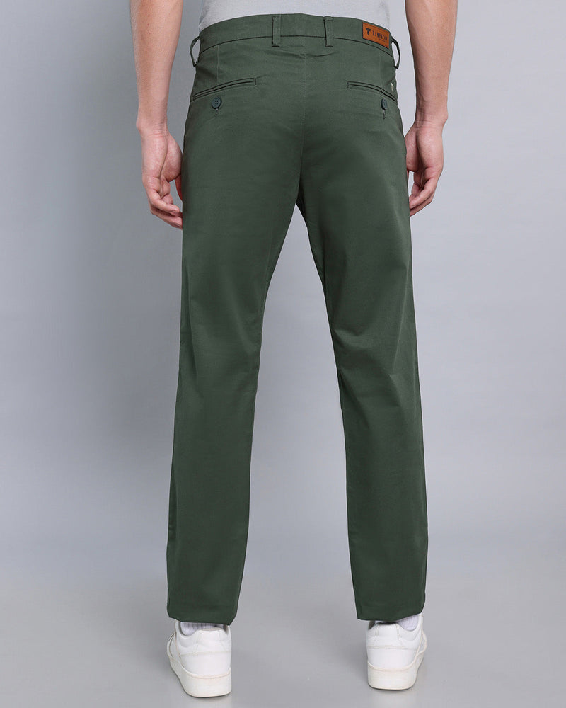 Pine Green Stretch Cotton Chinos