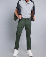 Pine Green Stretch Cotton Chinos