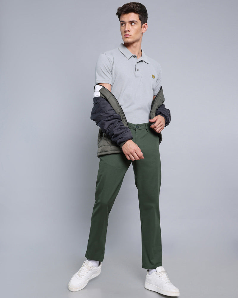 Pine Green Stretch Cotton Chinos