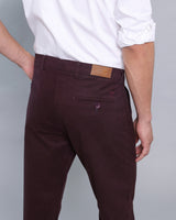 Wine Purple Stretch Cotton Chinos