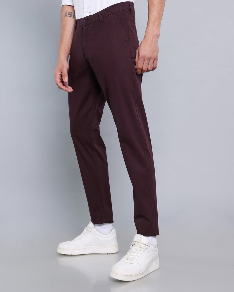 Wine Purple Stretch Cotton Chinos