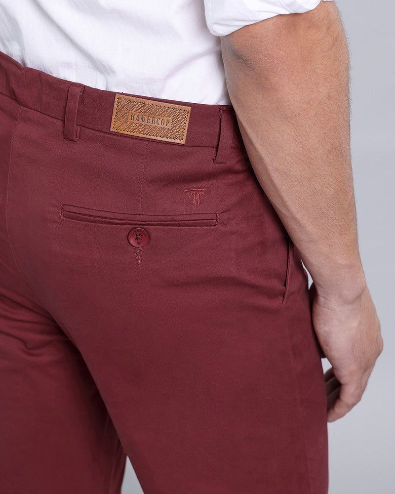 Mulberry Pink Stretch Cotton Chinos