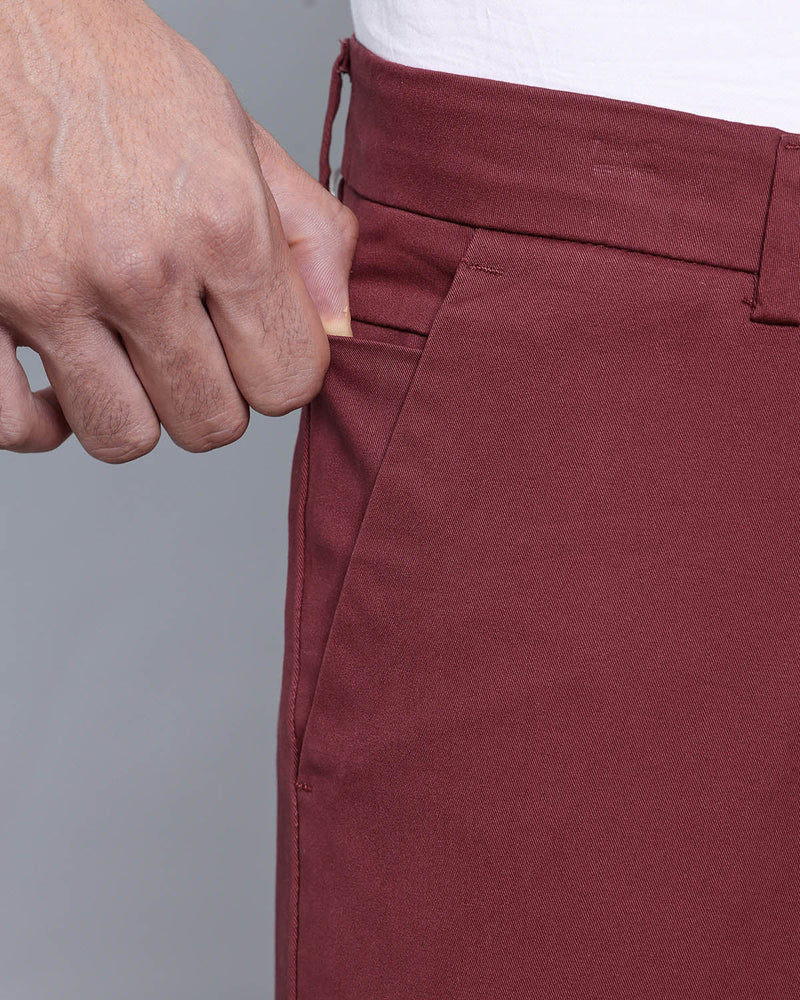 Mulberry Pink Stretch Cotton Chinos