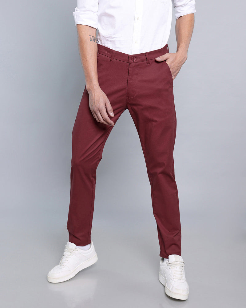 Mulberry Pink Stretch Cotton Chinos