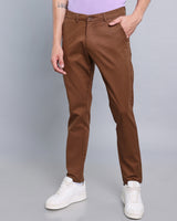 Chocolate Brown Stretch Cotton Chinos