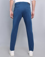 Indigo Blue Stretch Cotton Chinos