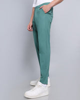 Teal Green Stretch Cotton Chinos