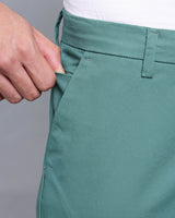 Teal Green Stretch Cotton Chinos