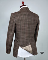 Sandstone Brown Wool Rich Double Breasted Blazer