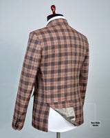 Dune Brown Plaid Check Wool Rich Blazer