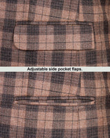 Dune Brown Plaid Check Wool Rich Blazer