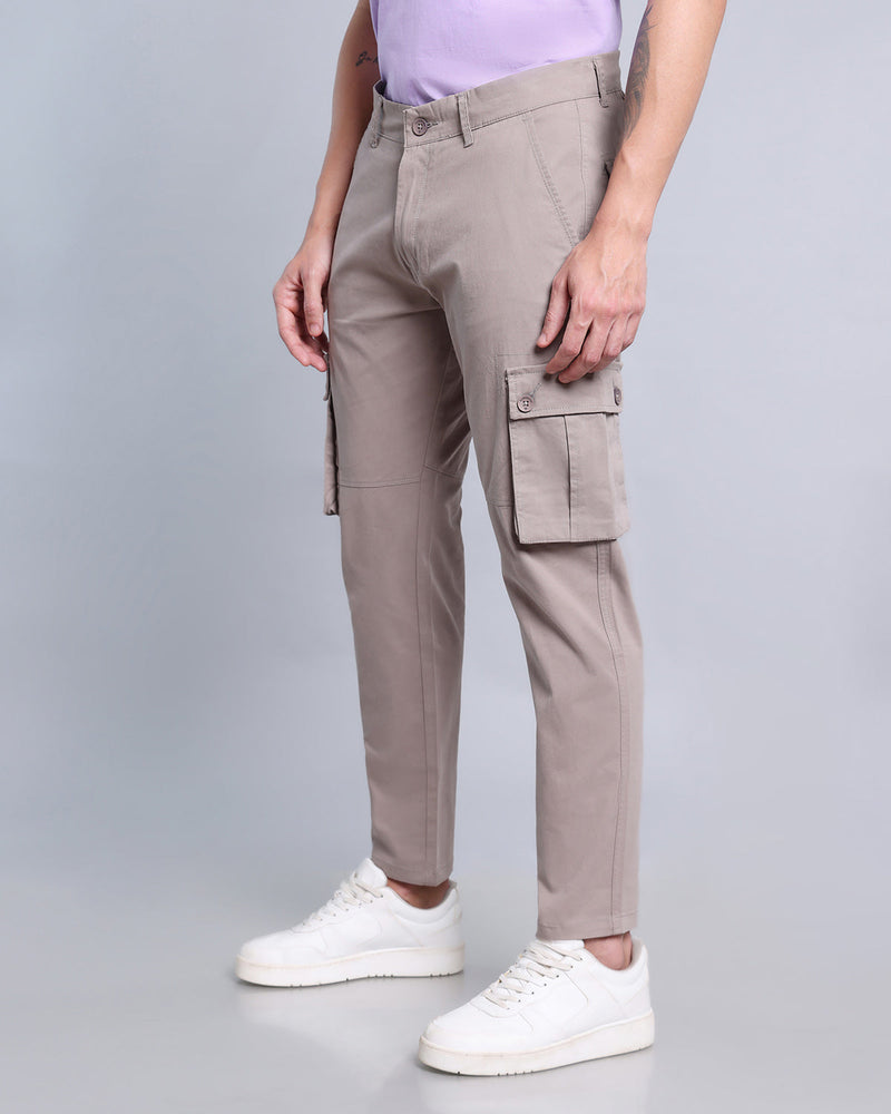 Steel Gray Stretch Cotton Cargo