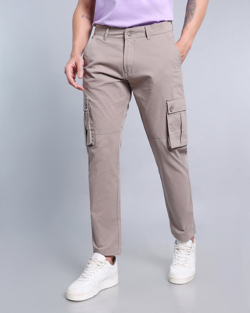 Steel Gray Stretch Cotton Cargo