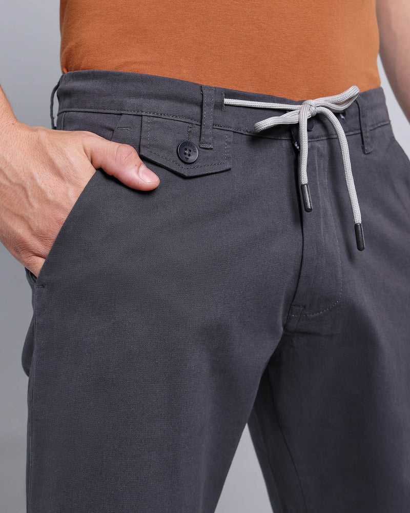 Charcoal Grey Stretch Cotton Shorts