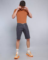 Charcoal Grey Stretch Cotton Shorts