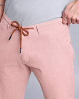 Rust Pink Stretch Cotton Shorts