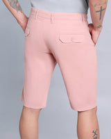 Rust Pink Stretch Cotton Shorts