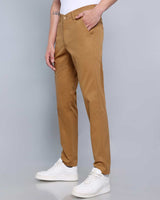 Peanut Brown Stretch Cotton Chinos